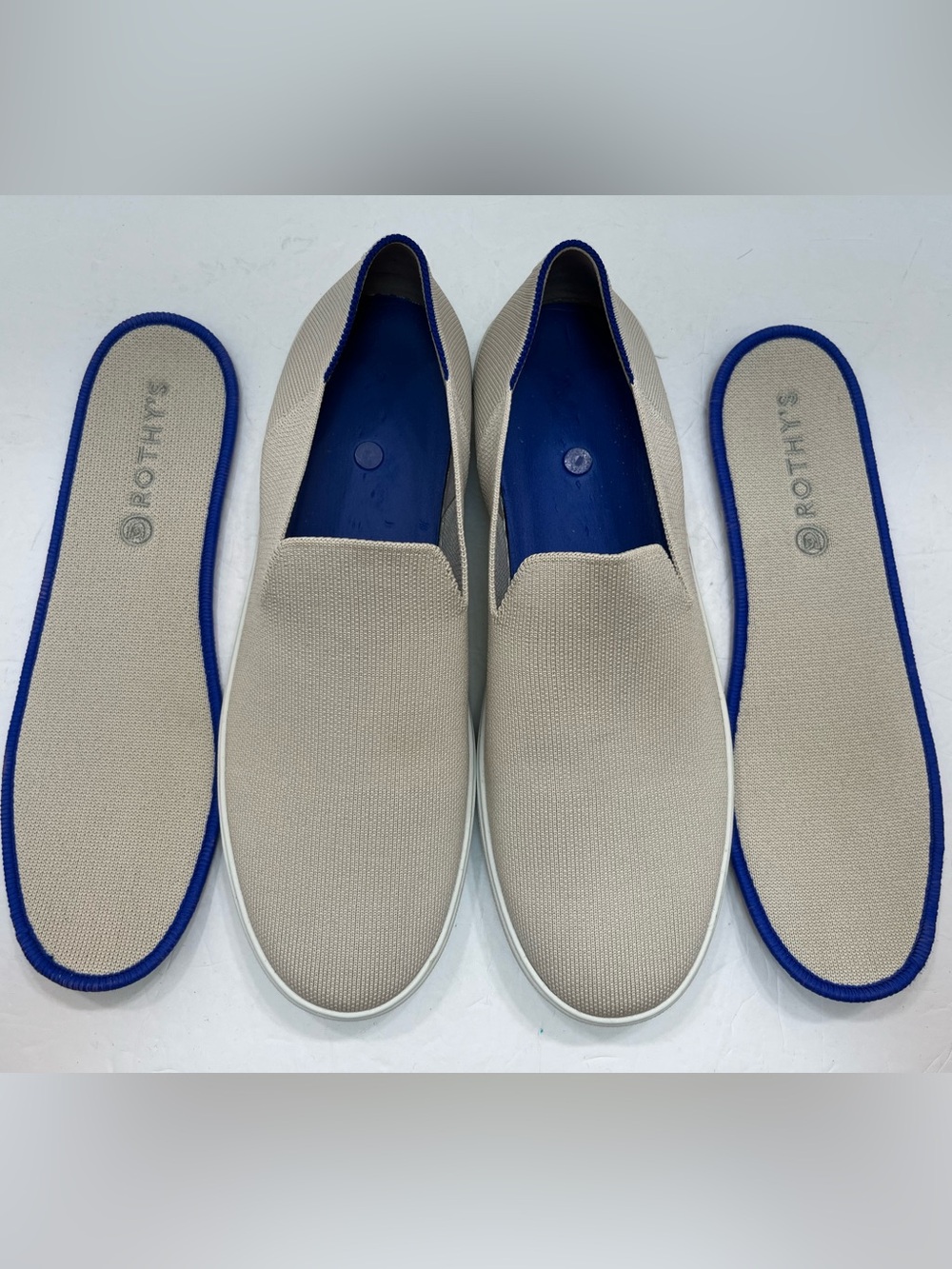 Rothy's The Original Slip On Sneaker Women's 12.5 / Men's 11 Sand Beige Rare